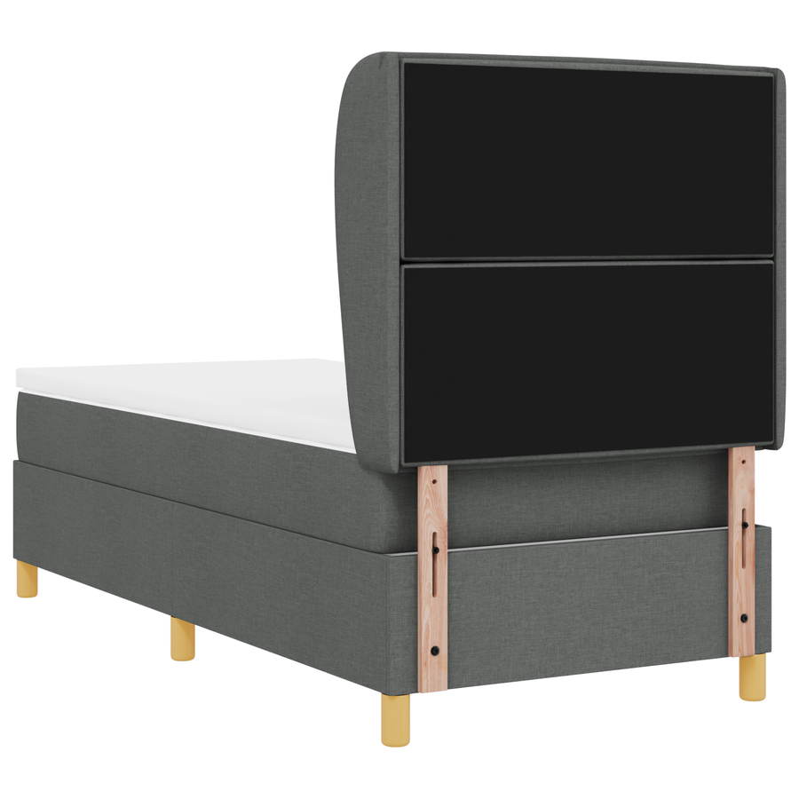 Boxspringbed met matras stof donkergrijs 100x200 cm