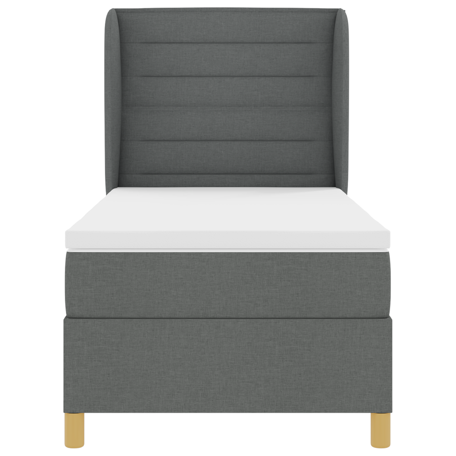 Boxspringbed met matras stof donkergrijs 100x200 cm