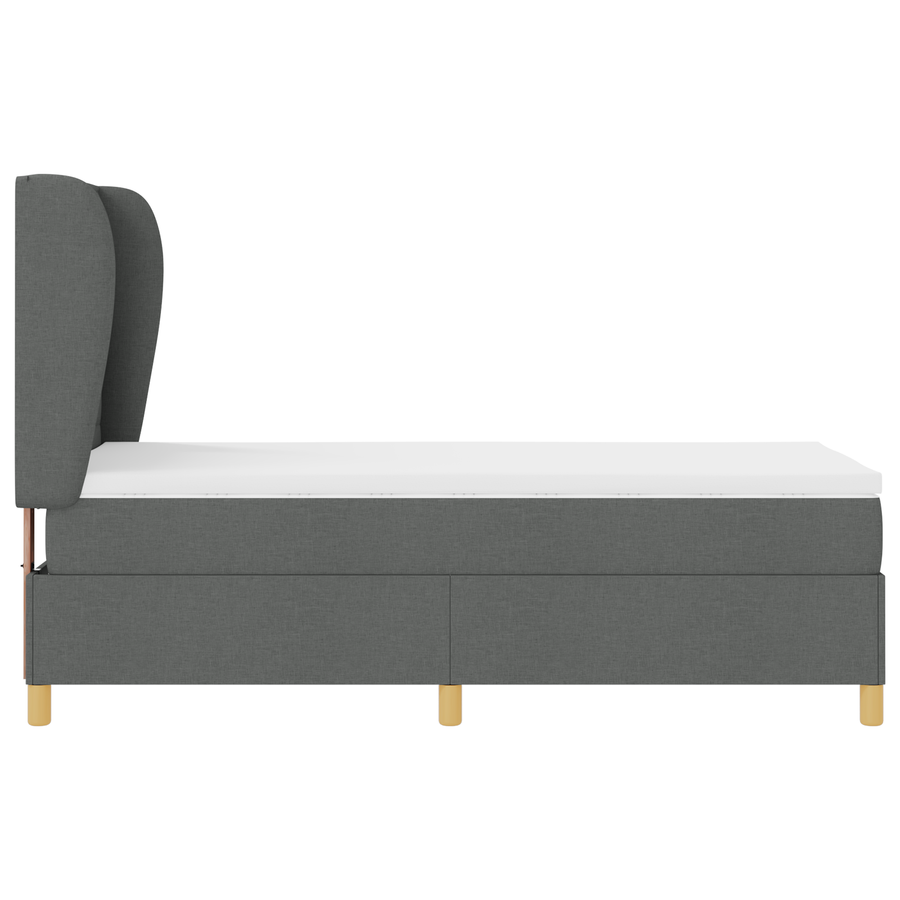 Boxspringbed met matras stof donkergrijs 100x200 cm