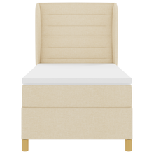Boxspringbed met matras stof crèmekleurig 100x200 cm