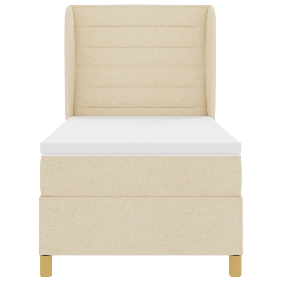 Boxspringbed met matras stof crèmekleurig 100x200 cm