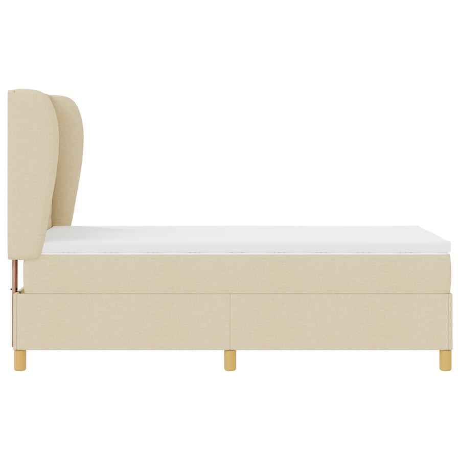 Boxspringbed met matras stof crèmekleurig 100x200 cm