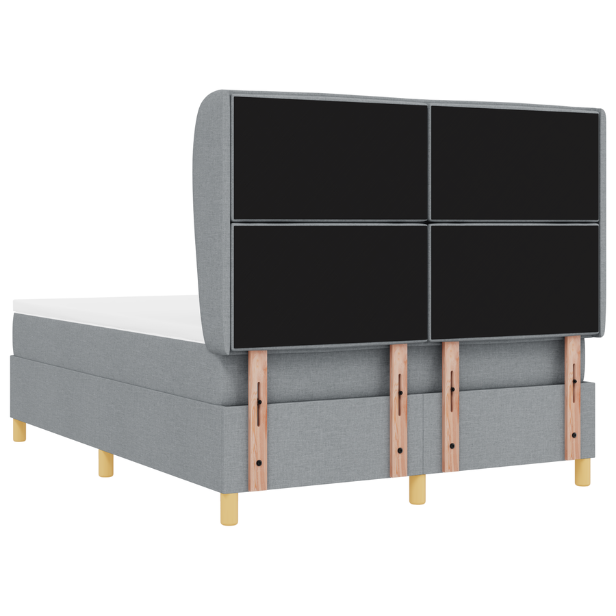 Boxspringbed met matras stof lichtgrijs 140x190 cm