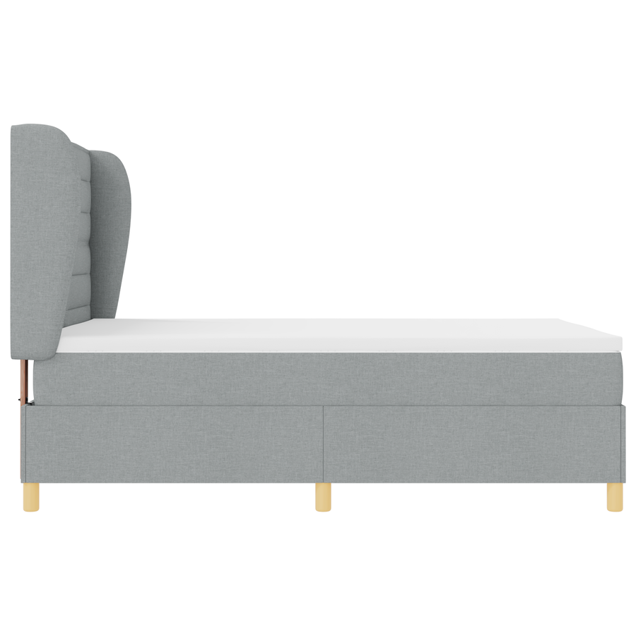 Boxspringbed met matras stof lichtgrijs 140x190 cm