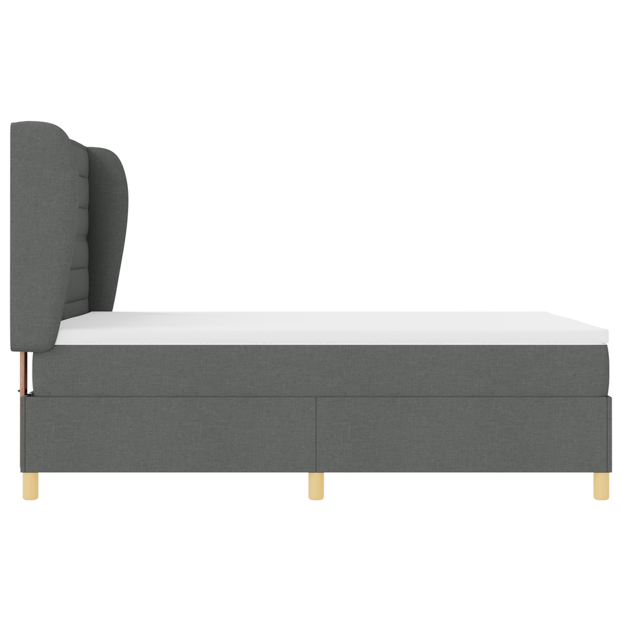 Boxspringbed met matras stof donkergrijs 140x190 cm