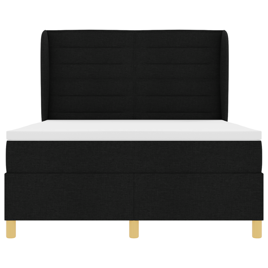 Boxspringbed met matras stof zwart 140x190 cm