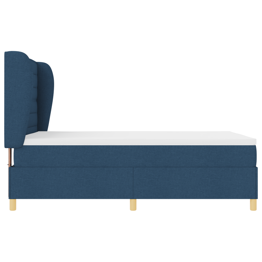 Boxspringbed met matras stof blauw 140x190 cm