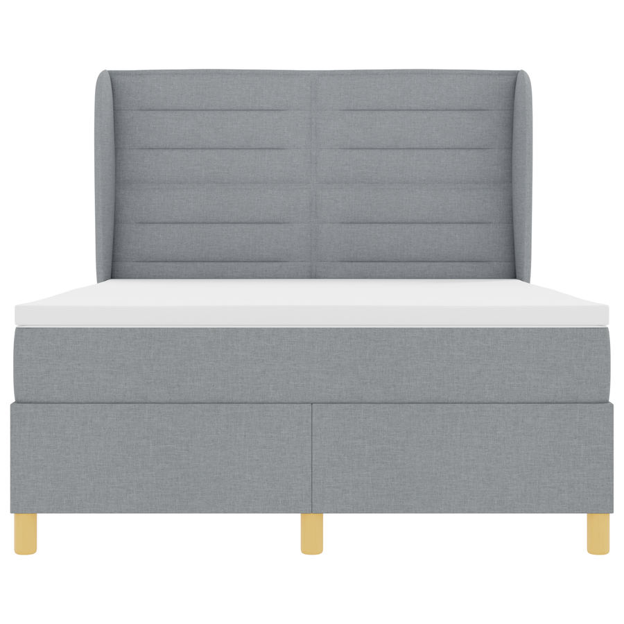 Boxspringbed met matras stof lichtgrijs 140x200 cm