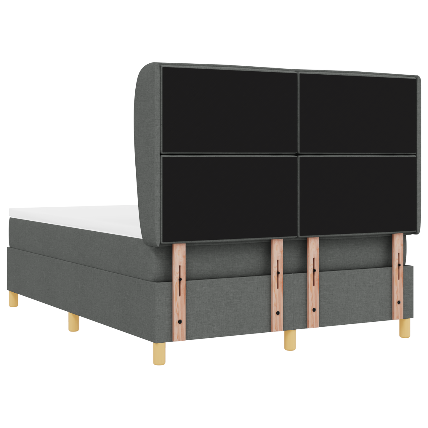 Boxspringbed met matras stof donkergrijs 140x200 cm