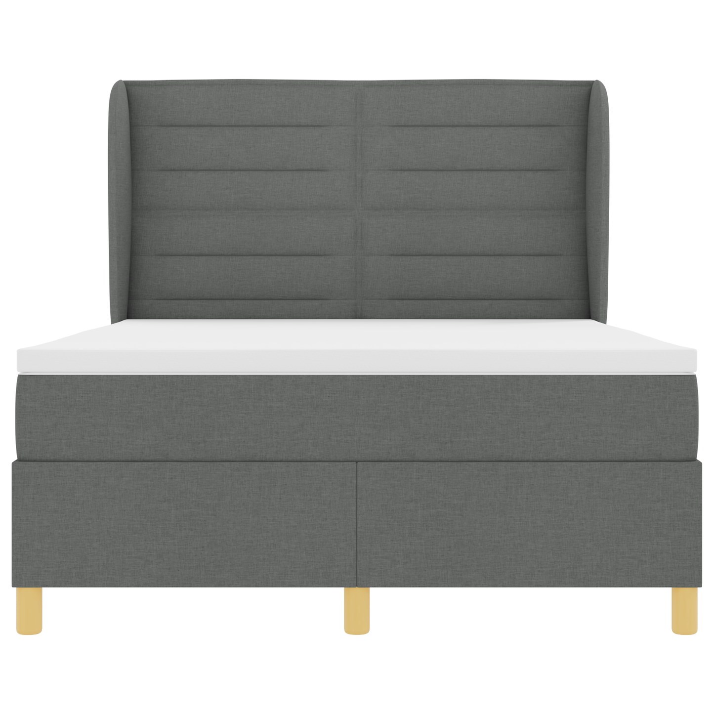Boxspringbed met matras stof donkergrijs 140x200 cm