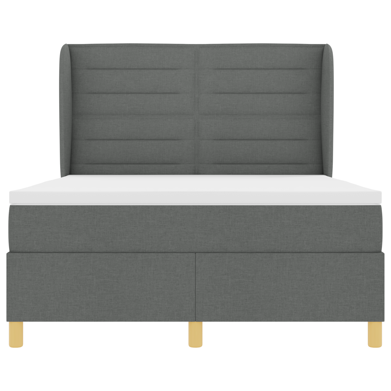 Boxspringbed met matras stof donkergrijs 140x200 cm