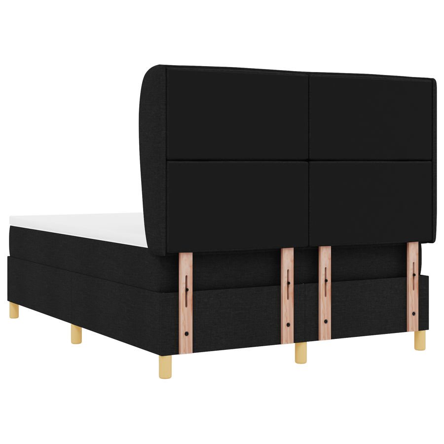 Boxspringbed met matras stof zwart 140x200 cm