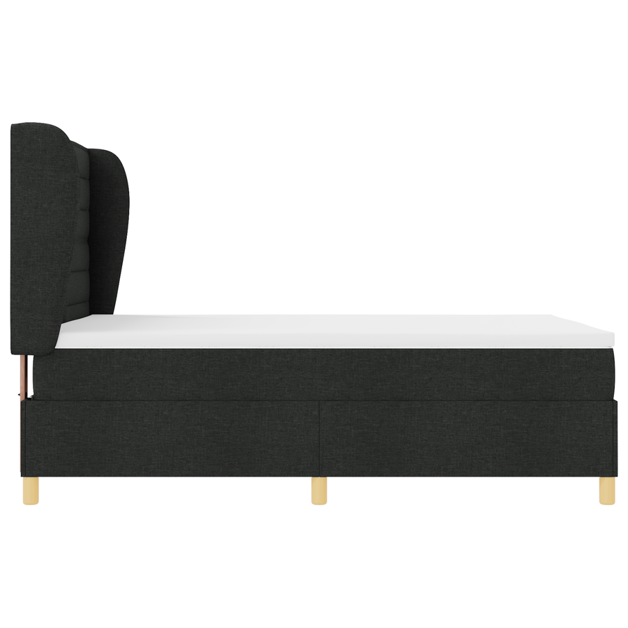 Boxspringbed met matras stof zwart 140x200 cm