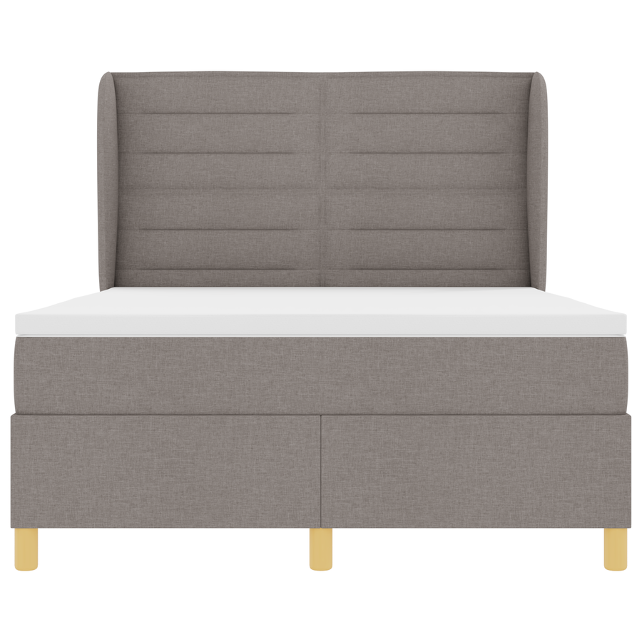 Boxspringbed met matras stof taupe 140x200 cm