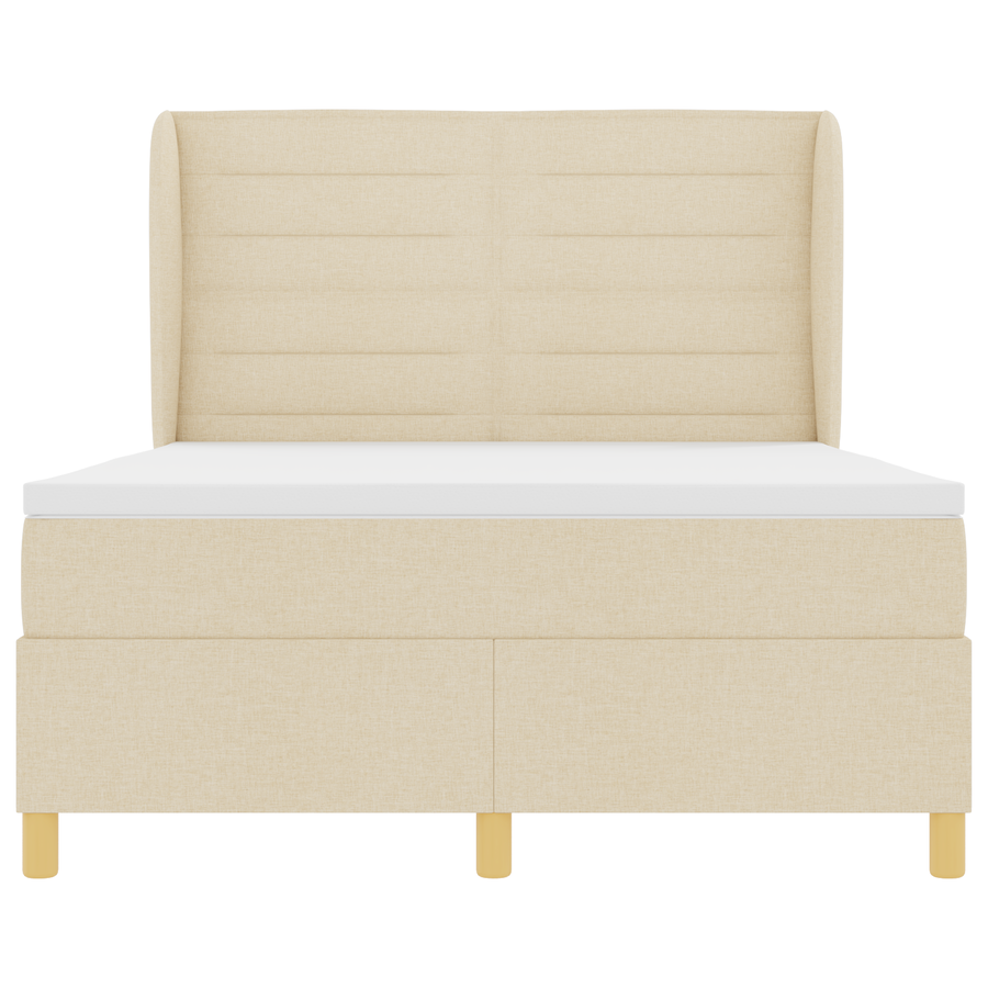 Boxspringbed met matras stof crèmekleurig 140x200 cm