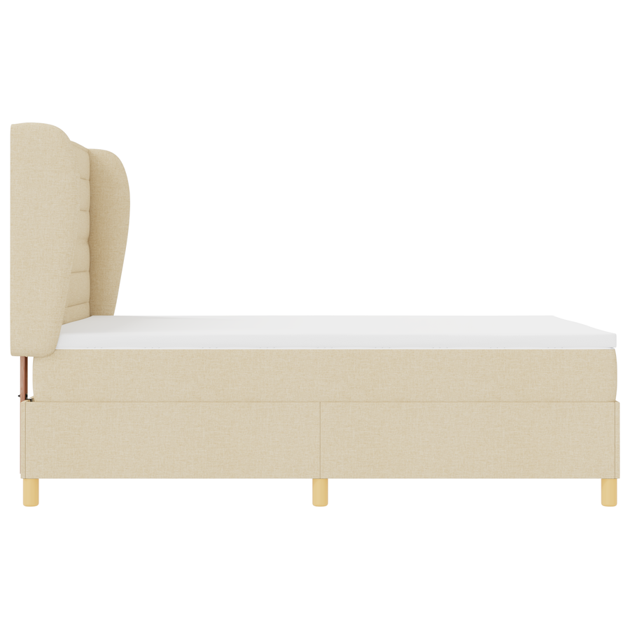 Boxspringbed met matras stof crèmekleurig 140x200 cm