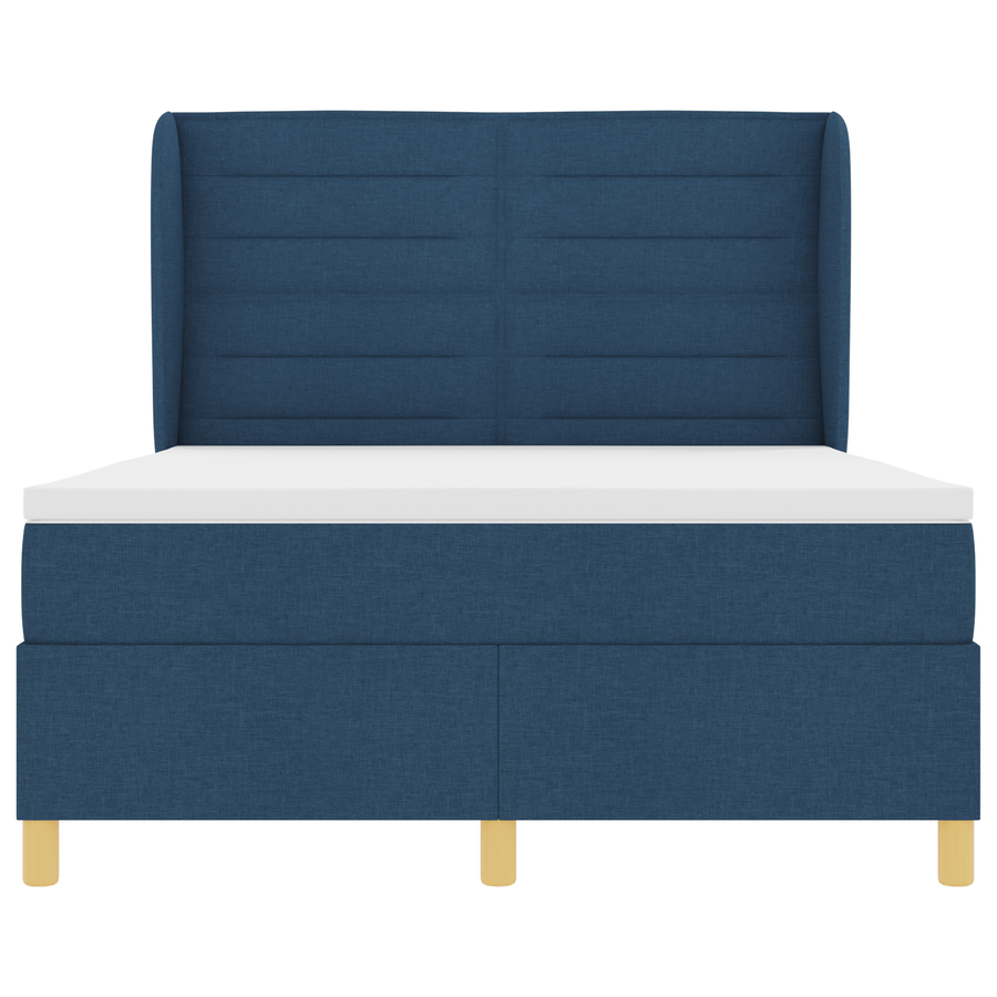 Boxspringbed met matras stof blauw 140x200 cm