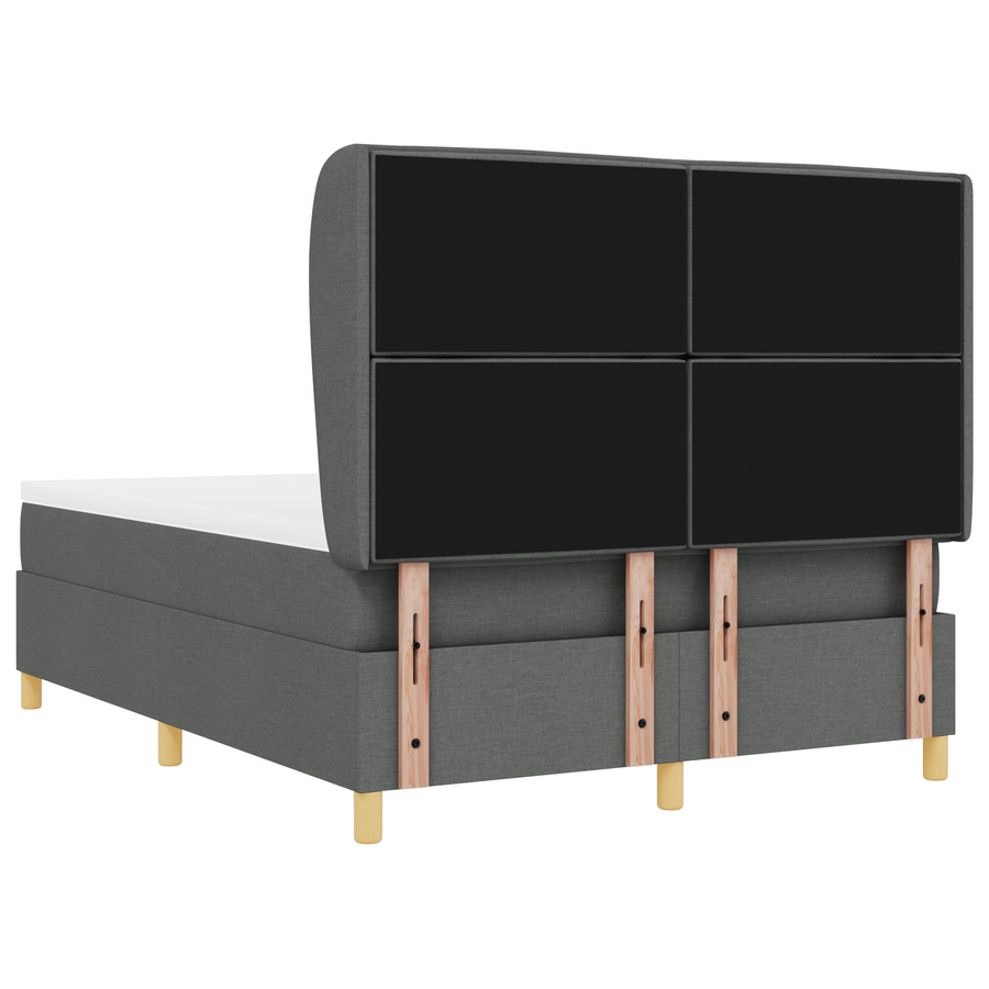 Boxspringbed met matras stof donkergrijs 160x200 cm