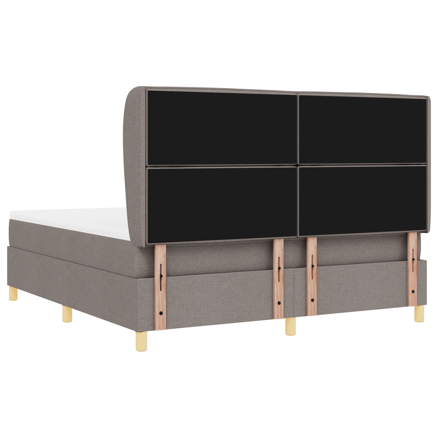 Boxspringbed met matras stof taupe 180x200 cm