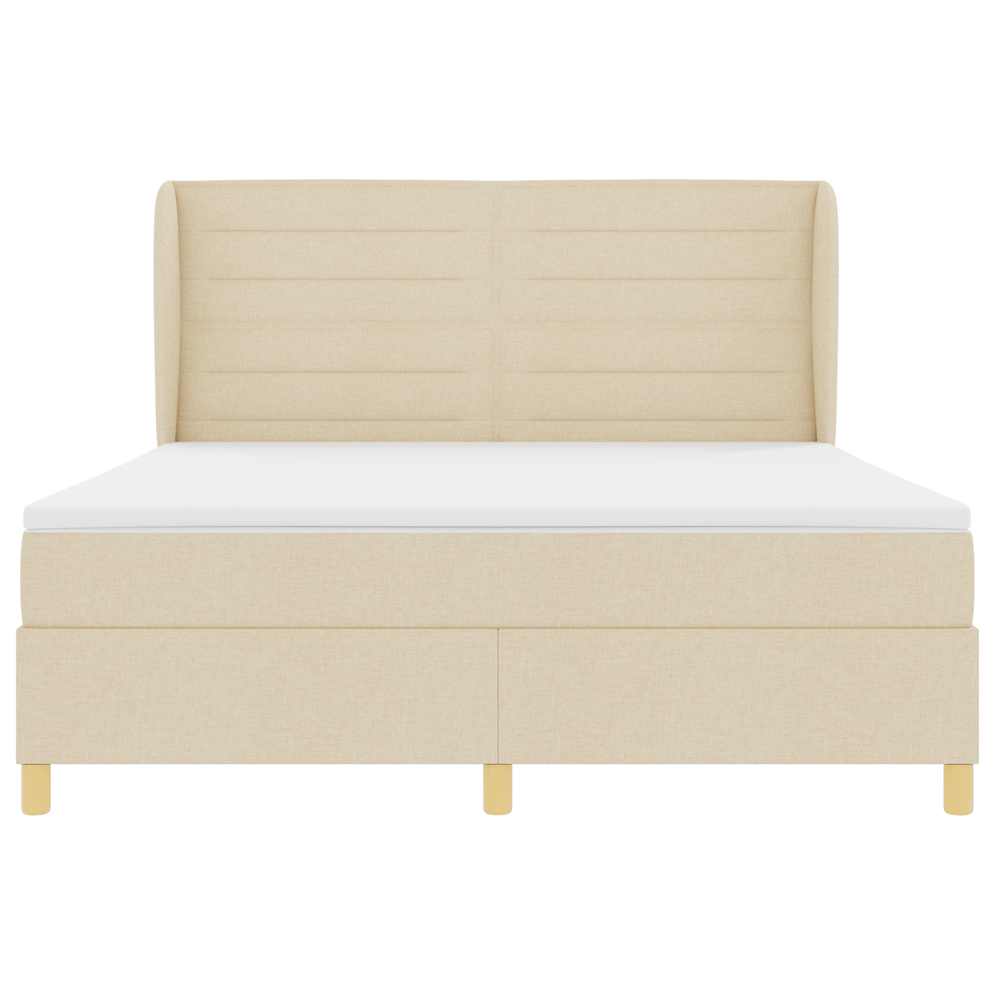 Boxspringbed met matras stof crèmekleurig 180x200 cm