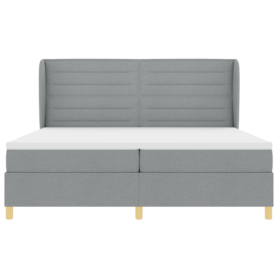 Boxspringbed met matras stof lichtgrijs 200x200 cm