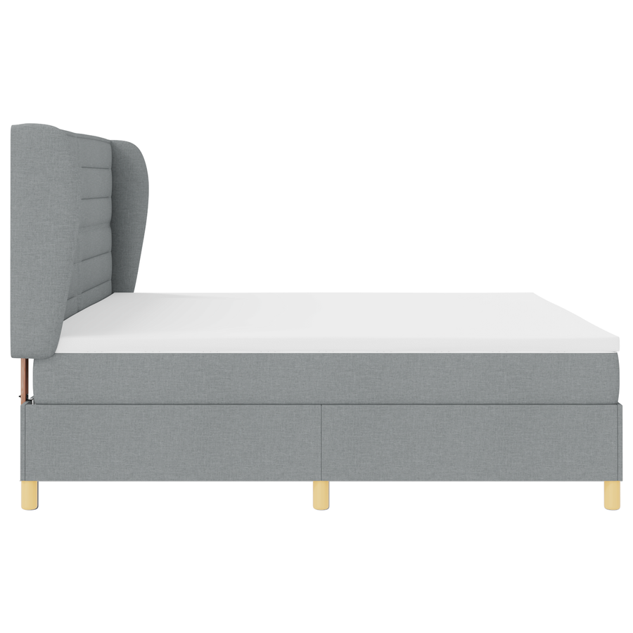 Boxspringbed met matras stof lichtgrijs 200x200 cm