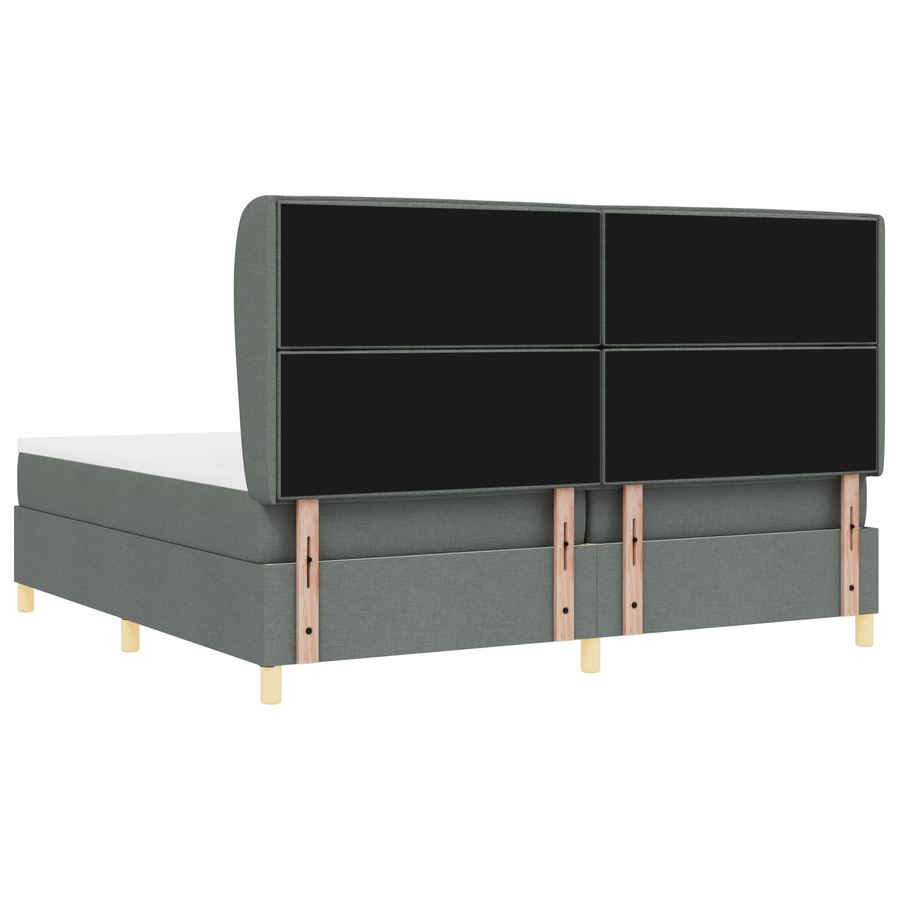 Boxspringbed met matras stof donkergrijs 200x200 cm