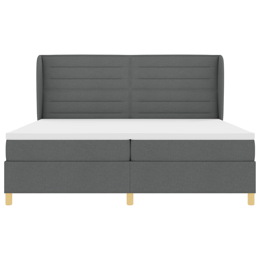 Boxspringbed met matras stof donkergrijs 200x200 cm