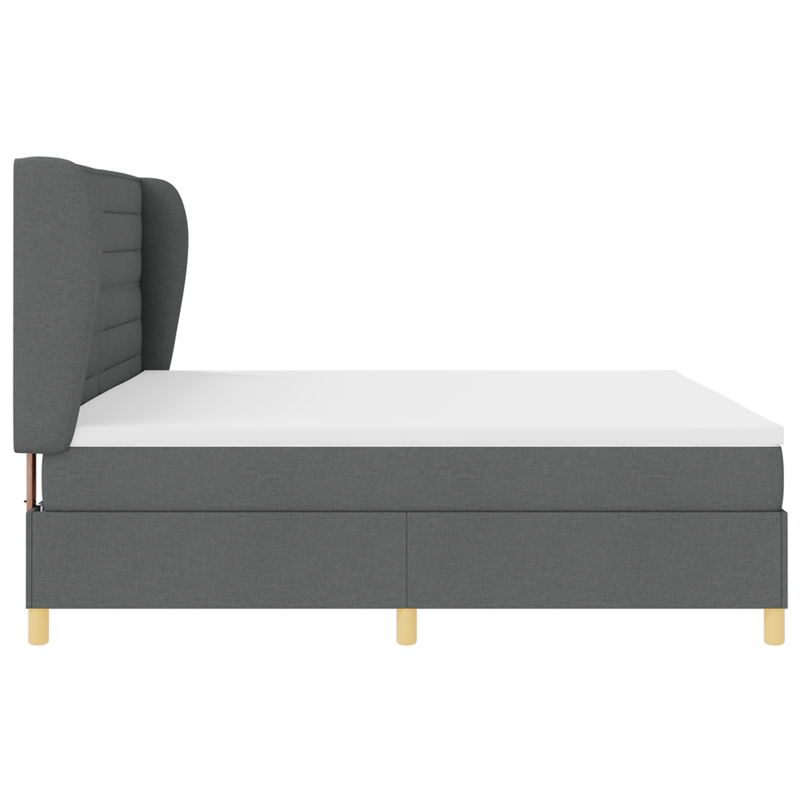 Boxspringbed met matras stof donkergrijs 200x200 cm