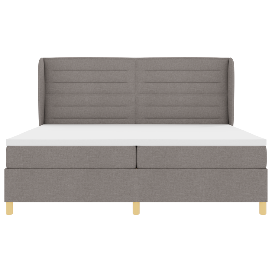 Boxspringbed met matras stof taupe 200x200 cm