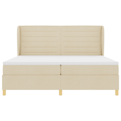 Boxspringbed met matras stof crèmekleurig 200x200 cm