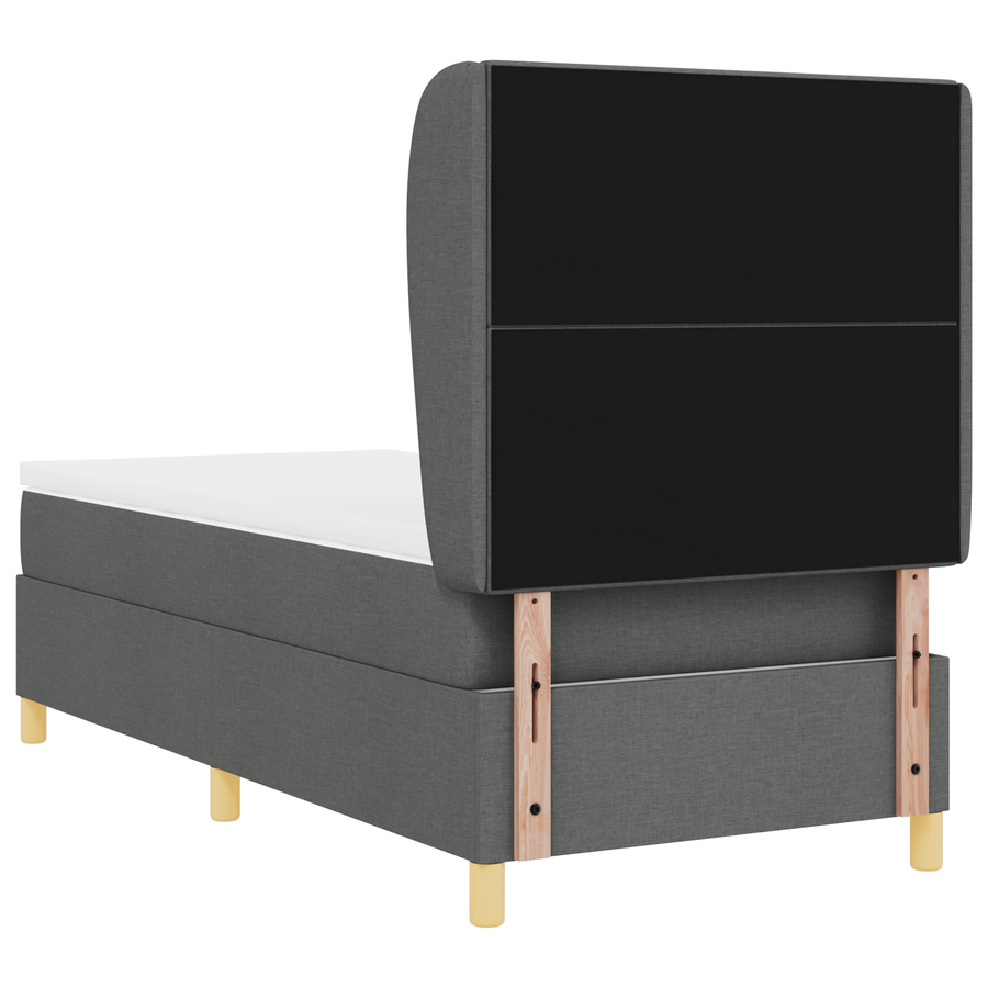 Boxspring Bed met Matras Donkergrijs 80x200 cm Stof