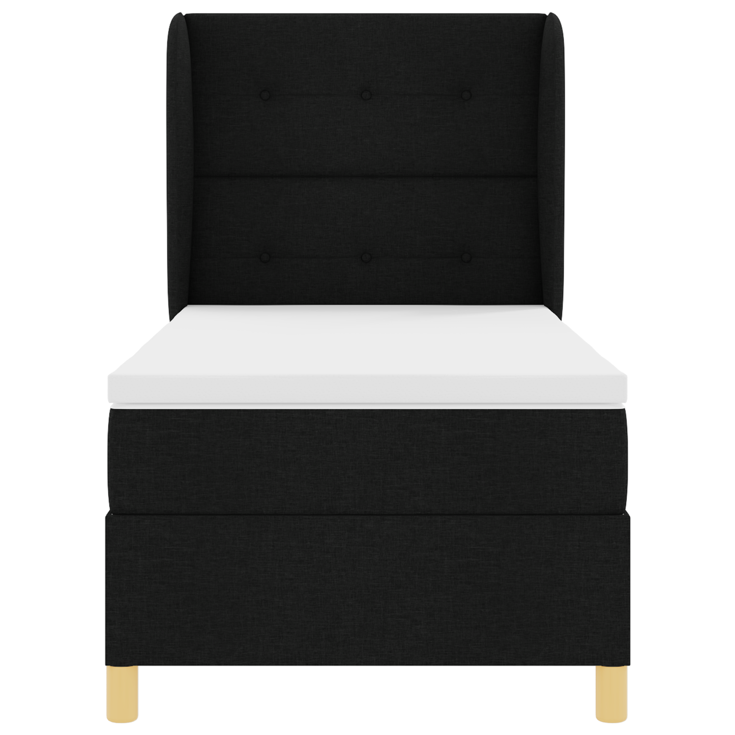 Boxspringbed met matras stof zwart 80x200 cm