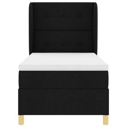 Boxspringbed met matras stof zwart 80x200 cm