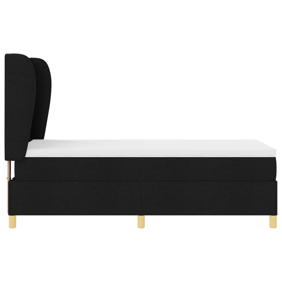 Boxspringbed met matras stof zwart 80x200 cm