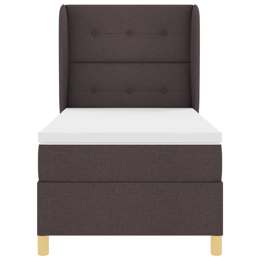 Boxspringbed met matras stof donkerbruin 80x200 cm