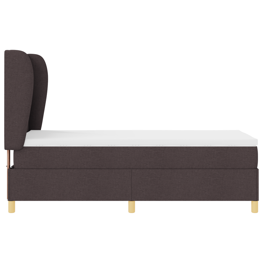 Boxspringbed met matras stof donkerbruin 80x200 cm