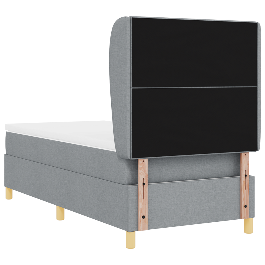 Boxspringbed met matras stof lichtgrijs 90x190 cm