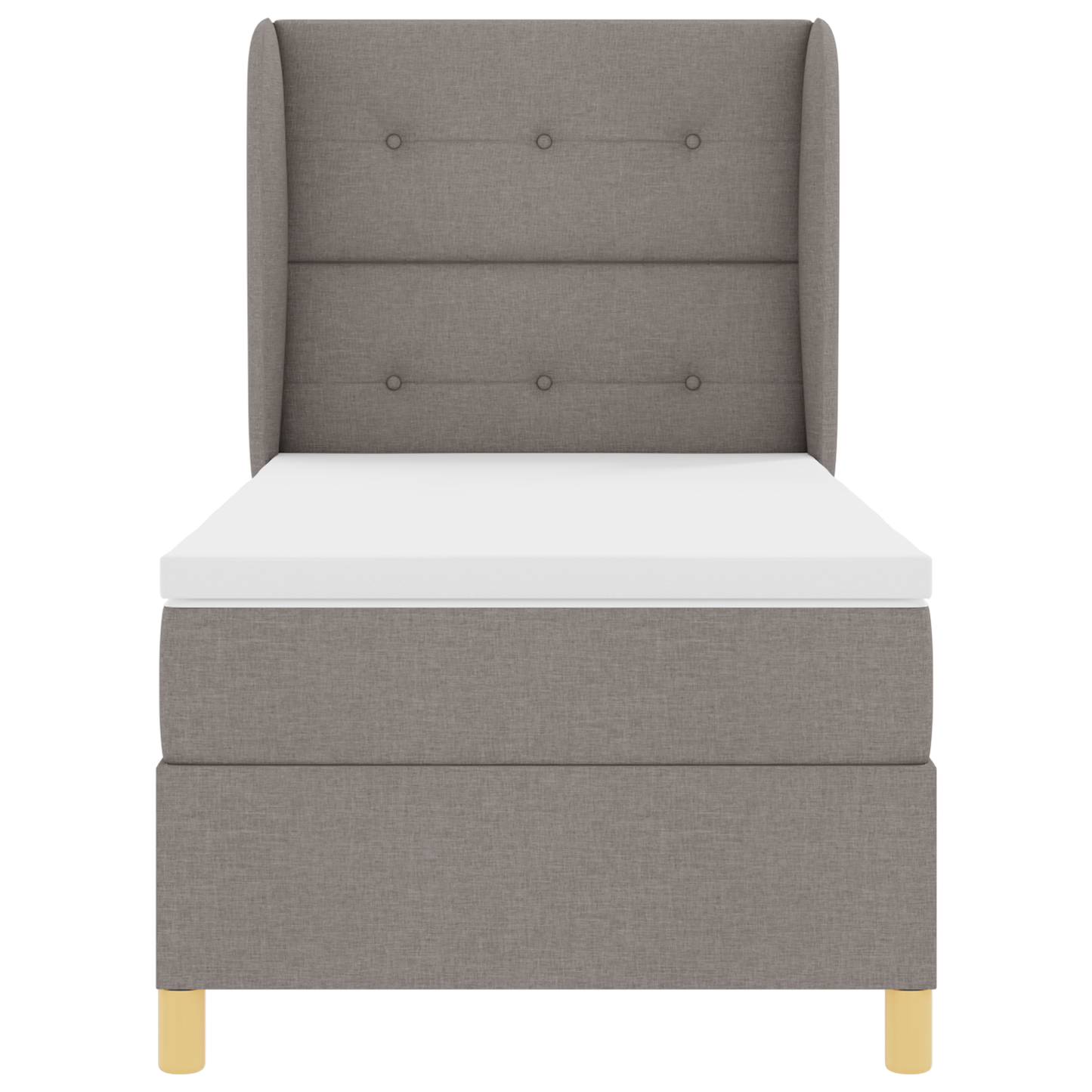 Boxspringbed met matras stof taupe 90x190 cm