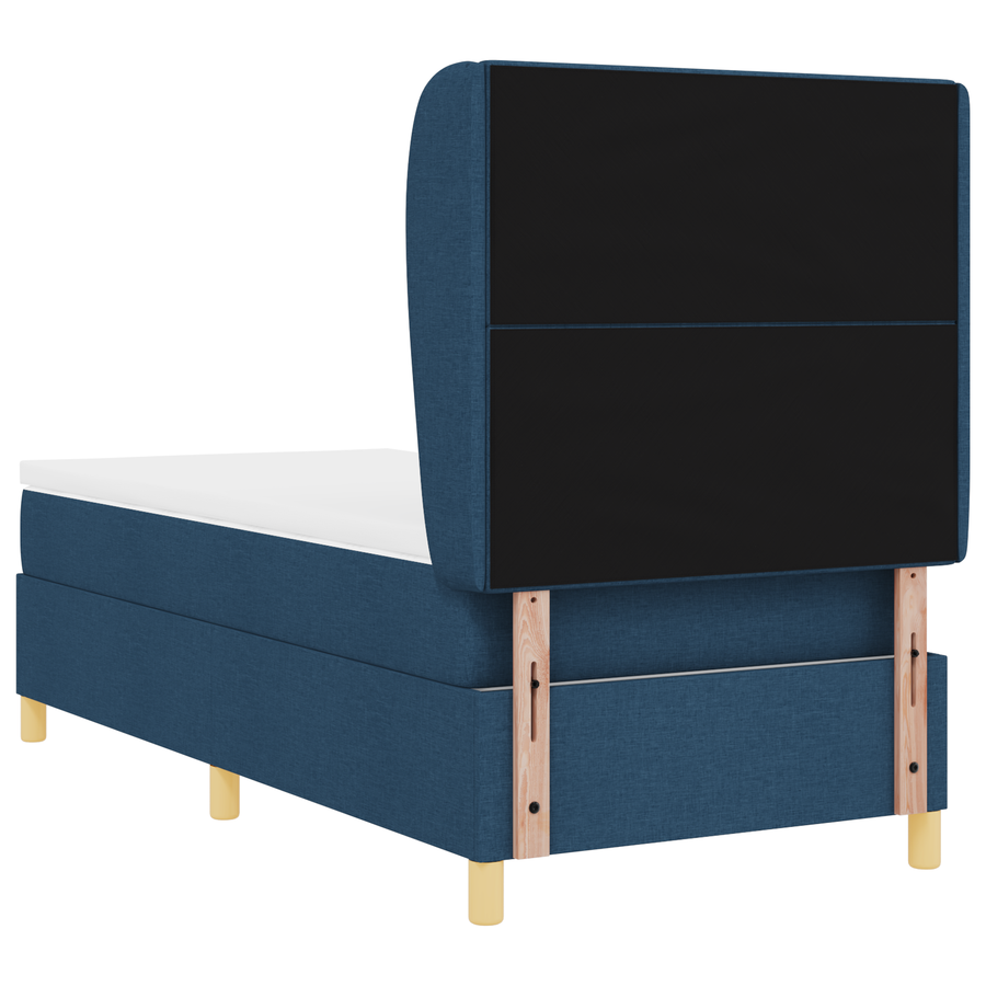 Boxspringbed met matras stof blauw 90x190 cm
