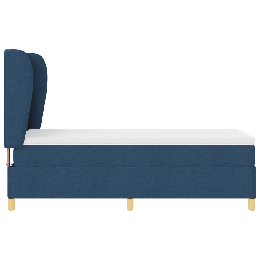 Boxspringbed met matras stof blauw 90x190 cm