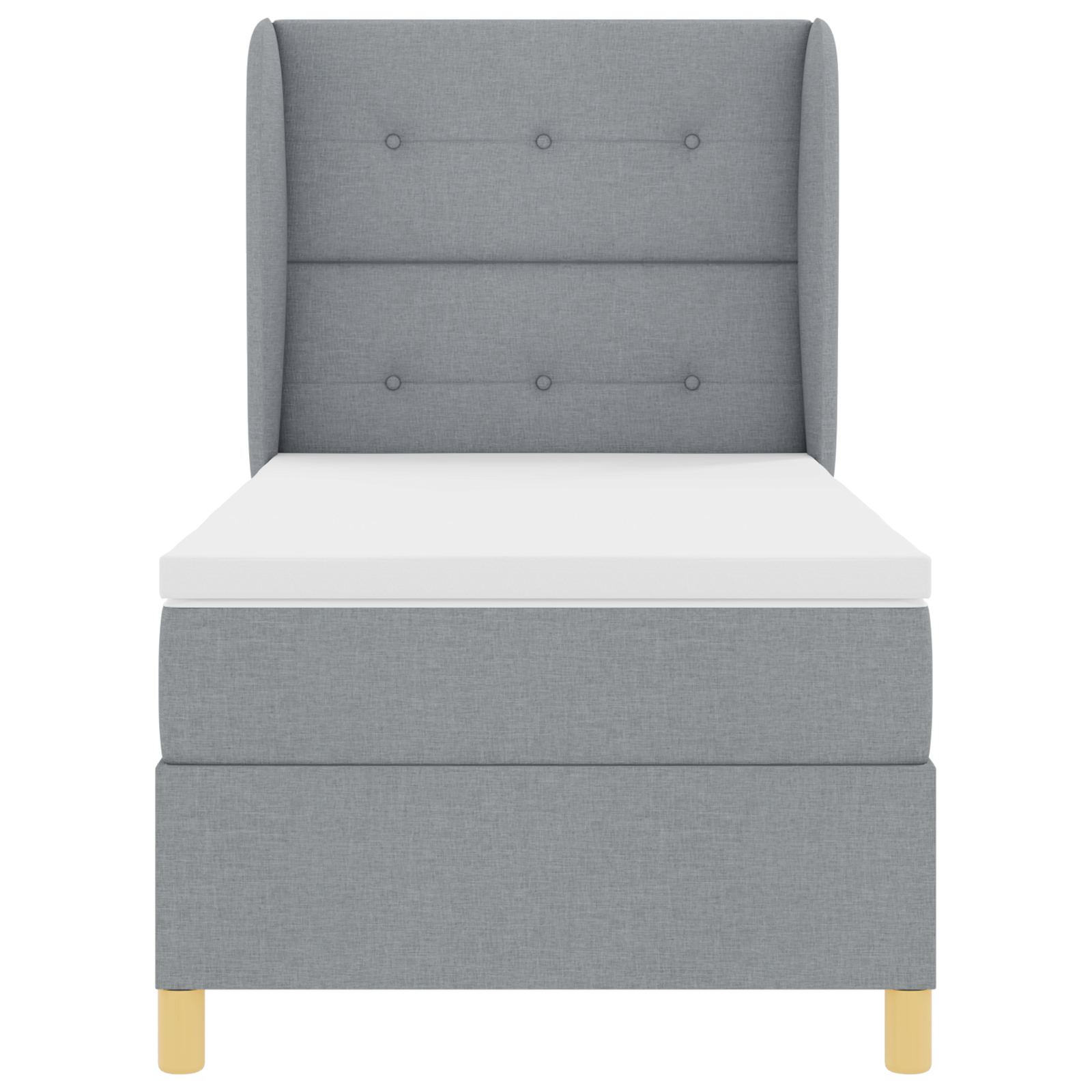 Boxspringbed met matras stof lichtgrijs 90x200 cm