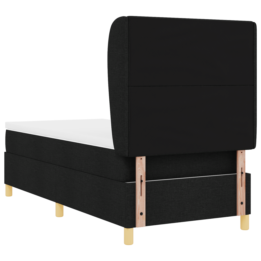Boxspringbed met matras stof zwart 90x200 cm
