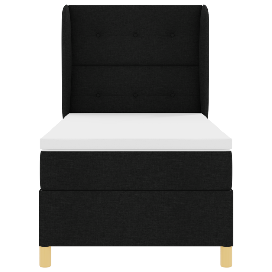 Boxspringbed met matras stof zwart 90x200 cm