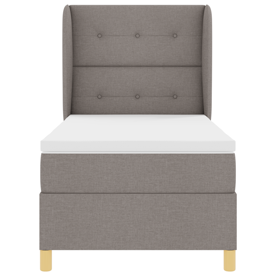 Boxspringbed met matras stof taupe 100x200 cm