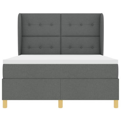 Boxspringbed met matras stof donkergrijs 140x190 cm
