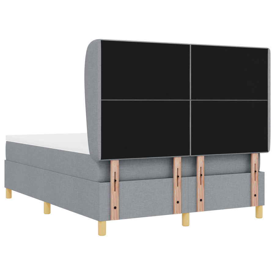Boxspringbed met matras stof lichtgrijs 140x200 cm