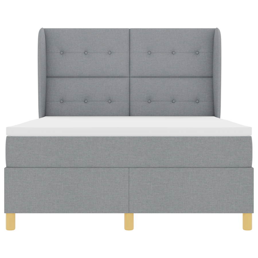 Boxspringbed met matras stof lichtgrijs 140x200 cm