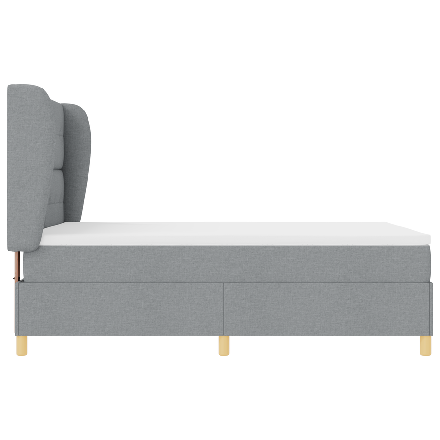 Boxspringbed met matras stof lichtgrijs 140x200 cm