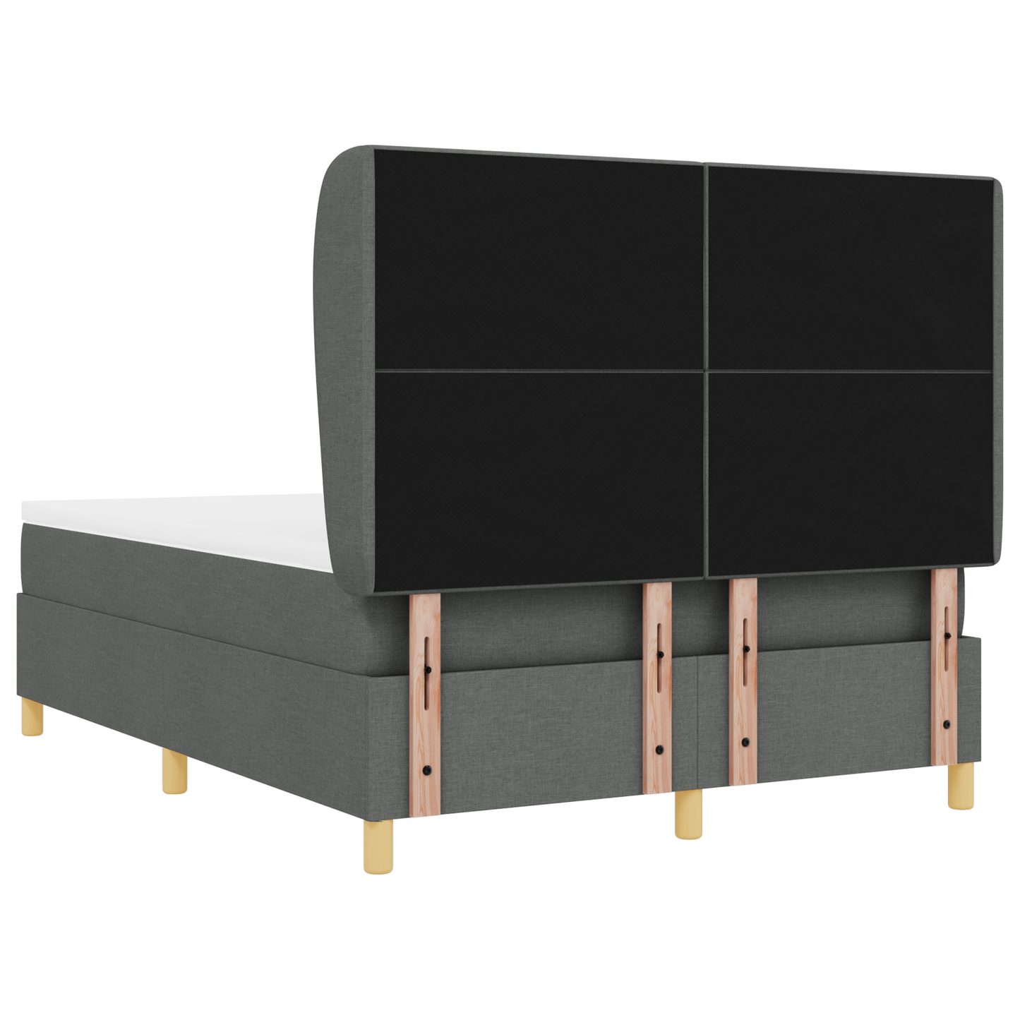 Boxspringbed met matras stof donkergrijs 140x200 cm